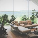 Brown and black sofa set
